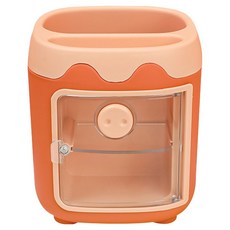TODAY LIVING 可愛三層桌面收納盒 附貼紙 CD_LBR_AL06, 1個, 橘色(CD_LBR_AL066O)