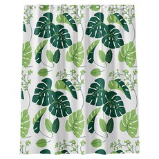 WE CHAMP 時尚環保加長浴簾 Z0085, 龜背葉, 1個