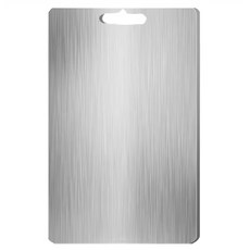 YUNMI 食品級316砧板/雙面可用抗菌切菜板/防黴砧板/切菜砧板/廚房砧板, 1個, 不鏽鋼