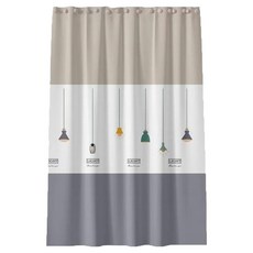 WE CHAMP 時尚環保加長浴簾 Z0085, 吊燈, 1個