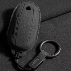 CRONICLE 頂級 Tesla相容 皮革系列 Key Pop 鑰匙殼 環扣式 Model X, 黑色, CTE-SU11