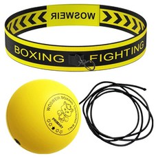 Pocket Master拳擊Tab Ball頭帶 速度反應訓練球組, 1套, 黃色