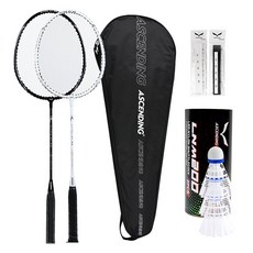 ASCENDING 休閒用球拍 2種 + 全罩式球拍套 + LED 彩虹羽毛球 2種 + 握把布 2p 組, 1套, AT-99