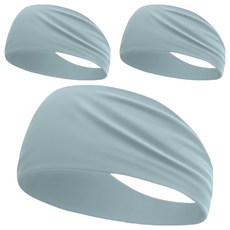 Glowus 運動吸汗髮帶, 3個, 3 麻灰色