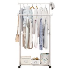 Why Hop簡約多功能衣架 衣架 雙層, 白色