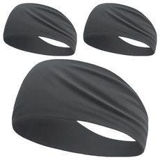 Glowus 運動吸汗髮帶, 3個, 4 深灰色