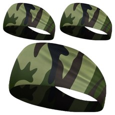 Glo-us 防汗運動髮帶, 31 迷彩軍綠色, 3個