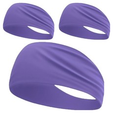 Glowus 運動吸汗髮帶, 3個, 12 紫色