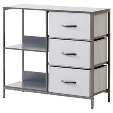 AMOS 布藝收納置物架 2層3抽, 鐵灰色