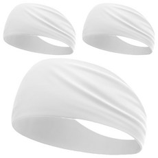 Gloverse 運動吸汗髮帶, 3個, 2 白色