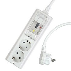 One Stop 零間隙扁平超薄高容量漏電斷路延長線 2孔, 1個, 白色, 5m