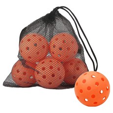 Needitem 匹克球 40孔 6入 + 網袋組, 1套, 橘色