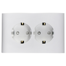 나노 전기 오딧세이 심플 2구 매입접지 콘센트 가로형 화이트, 1개