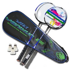 博西卡 weinixun 羽球拍 2支 + 羽球 3顆 + 球袋套組, 1套, WNX-206(BL)