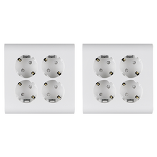 nano 電子 Odyssey 簡約 4孔 嵌入式接地插座 白色, 2個