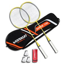 보시카 weinixun 羽球拍 2入 + 羽球 3入 + 球袋套組, 1套, WNX-706(YL)