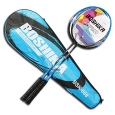 波西卡 羽球拍 2入 + 球袋組, 1套, BSK-688(BL)