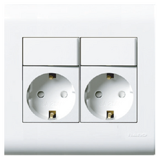 nano 電氣奧德賽簡易開關部插座 2孔 白色, 1個