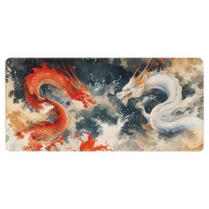 쇼핑닥터 애니메이션 초대형 게이밍 가정용 마우스장패드 400 x 900 x 4 mm, 쌍룡의격돌, 1개