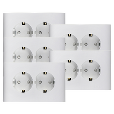 nano 電力 Odyssey Simple 雙孔埋入式接地插座 橫式 白色, 5個