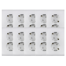 nano 電氣 Odyssey 簡約2孔嵌入式接地插座 白色, 10個