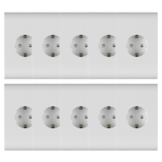 nano 電氣 Odyssey 簡約 1孔 嵌入式接地插座 白色, 10個