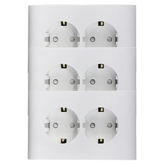 nano 電力 Odyssey Simple 雙孔埋入式接地插座 橫式 白色, 3個