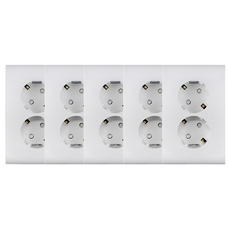 nano 電氣 Odyssey 簡約 2孔嵌入式接地插座 白色, 5個