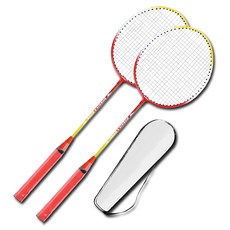 搏仕卡 羽球拍 2入 + 球袋組 RD, 1套, BSK-8008