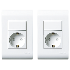 nano 電力 Odyssey 簡約附開關插座 1孔 白色, 2個