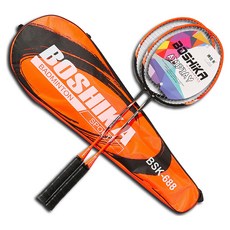 博斯卡 羽毛球拍 2入 + 球袋組合, 1套, BSK-688(OR)