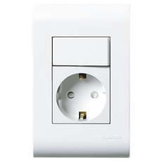 nano 電氣 Odyssey 簡約附開關插座 1孔 白色, 1個
