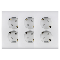 nano 電氣 Odyssey 簡約 2孔嵌入式接地插座 白色, 3個