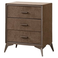 AMOS 亞摩斯 仿亞麻布紋三抽收納櫃, 亞麻棕