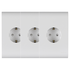 nano 電氣 Odyssey 簡約 1孔 嵌入式接地插座 白色, 3個