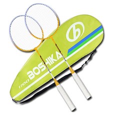 BOSHIKA 羽毛球拍 2入 + 球袋組, 1套, BSK-1700(YL)