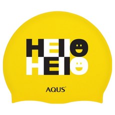 AQUS 矽膠泳帽 HELLO AC32S85, 黃色