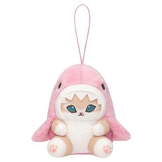 sungup mofusand 粉彩鯊魚貓吉祥物娃娃, 10cm, 1個, 粉紅色