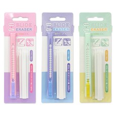 미소로 2000 슬라이드 지우개 3종 세트 2453, 핑크, 퍼플, 민트, 1세트