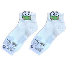 Sanrio 三麗鷗 女款毛絨人物短襪 大眼蛙 2雙