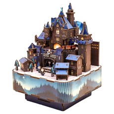 上手家居 DIY立體拼圖音樂盒 八音盒/3D立體拼圖/3D拼圖/手作材料包, 魔森城域, 1個, 100片