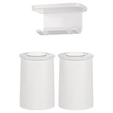 MONACO OLIVE Magic Up 倒置磁吸漱口杯 2入 + 牙刷架套組, 1套, 白色