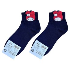 Sanrio 三麗鷗 女款毛絨人物短襪 美樂蒂 2雙