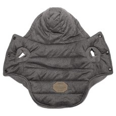 QIDINA 寵物鋪棉保暖法蘭羊羔絨連帽衣, 深灰色, 1個