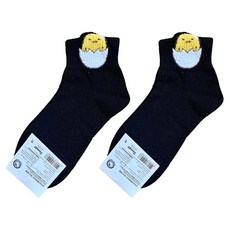 Sanrio 三麗鷗 女款毛絨人物短襪 蛋黃哥 2雙