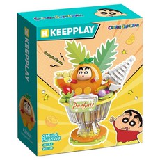 積木公仔食物系列橘子冰淇淋蠟筆小新, 1個, 混色