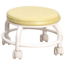 Premium滑輪矮凳, 黃色, 1個