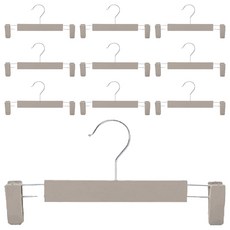 앞날창창 논슬립 치마 바지 집게형 옷걸이, 베이지, 10개
