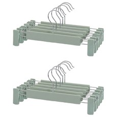 앞날창창 논슬립 치마 바지 집게형 옷걸이, 그린, 10개