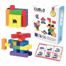 CUBLO 魔術方塊磁性積木 附活動卡 20mm 56片 MC5620O, 1個, 混合顏色